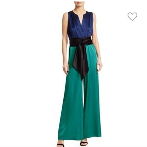 CAROLINA RITZLER Irma Sleeveless Tie-Waist Satin Jumpsuit size US 2